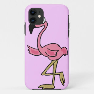 XX lustiger rosa Flamingo-Cartoon iPhone 11 Hülle