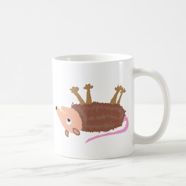 XX lustiger toter Opossum Roadkill Cartoon Kaffeetasse (Rechts)