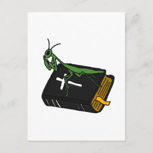 XX- Mantis auf einer Bibel beten Postkarte