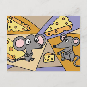 XX - Mäuse und Käse Art Postkarte