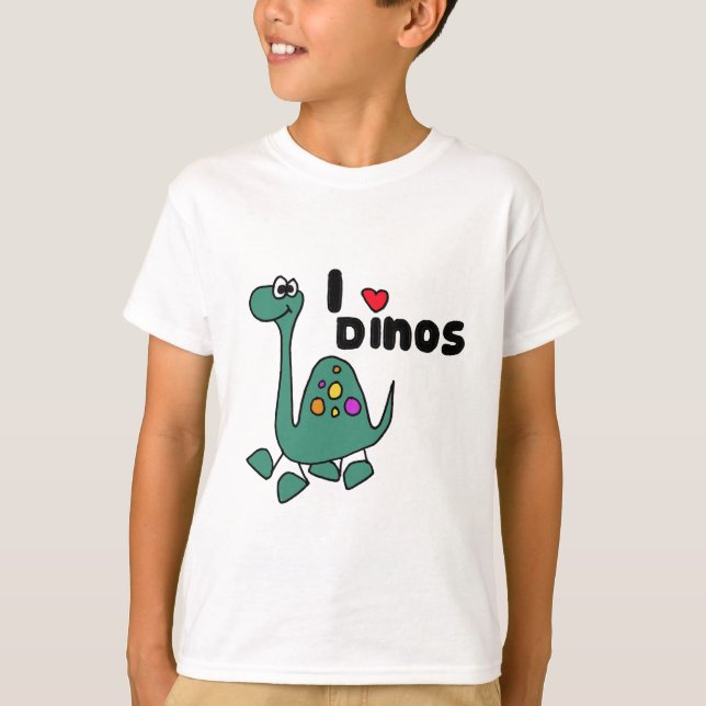 XX niedlicher i-Liebe Dinos Entwurf T-Shirt (Vorderseite)