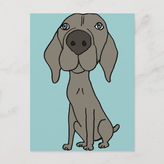 XX - Niedliches Weimaraner-Design Postkarte (Vorderseite)