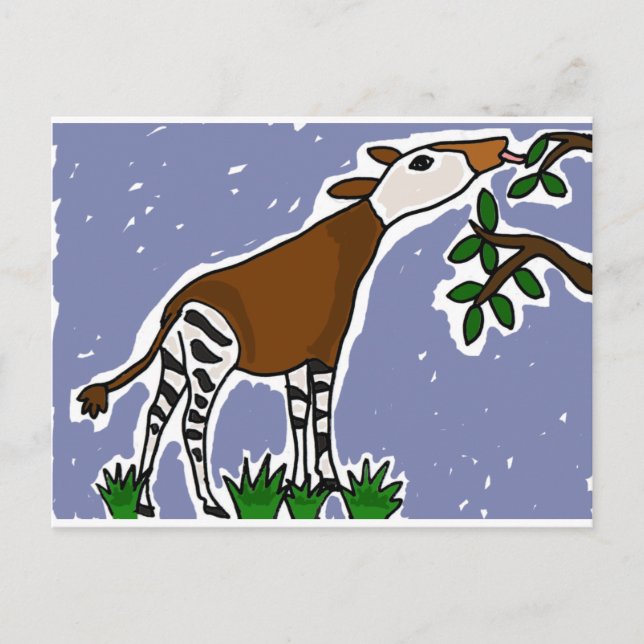 XX - Okapi Art Cartoon Postkarte (Vorderseite)