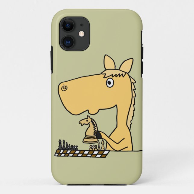 XX Pferd, das Schach-Cartoon spielt Case-Mate iPhone Hülle (Rückseite)