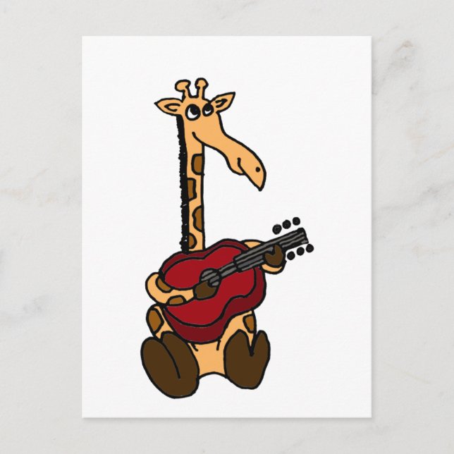 XX - Phantastische Giraffe Gitarre spielen Postkarte (Vorderseite)