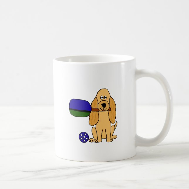 XX Pickleball Cockerspaniel-Cartoon Tasse (Rechts)