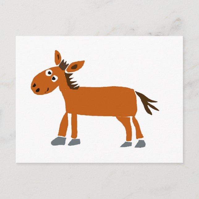 XX - Primitive Art Horse Cartoon Postkarte (Vorderseite)