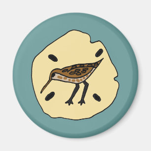 XX- Sandpiper bei einem Sanddollar-Beach-Design Magnet