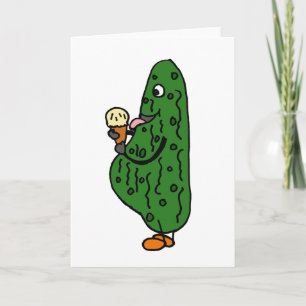 XX - Schwangere Pickle Eating Ice Creme Cartoon Karte