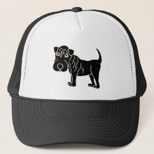XX schwarzer Shar Pei HundeCartoon Truckerkappe
