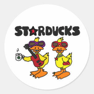 XX Starducks Enten-Cartoon Runder Aufkleber