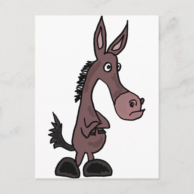 XX- Stubborn-Cartoon oder Donky Postkarte (Vorderseite)