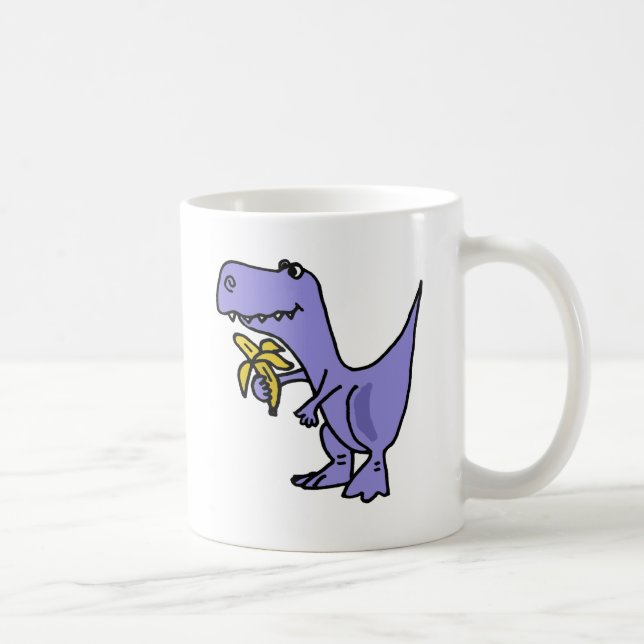 XX T-Rex Dinosaurier, der Bananen-Cartoon isst Tasse (Rechts)