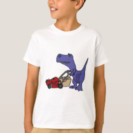XX T-rex Dinosaurier, der Rasenmäher drückt T-Shirt