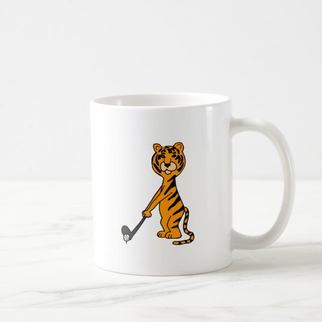 XX Tiger, der Golf-Cartoon spielt Kaffeetasse (Rechts)