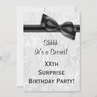 XX. ÜBERRASCHUNG Geburtstagsparty Damask und Bow Einladung