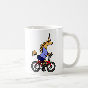 XX Unicorn-Reitfahrrad-Cartoon Tasse