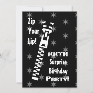 xxth SURPRISE Black and White Geburtstagsparty SB0 Einladung