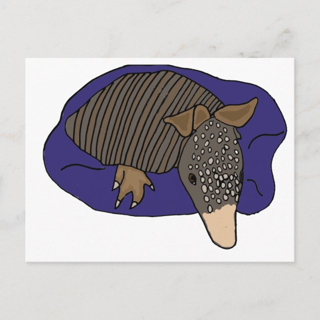 XY - Baby Armadillo auf einem Kissendesign Postkarte (Vorderseite)
