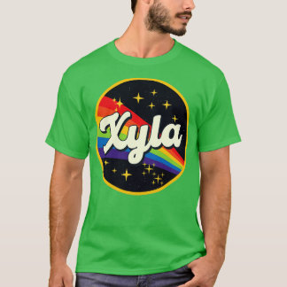 Xyla Regenbogen im Vintagen Weltraumstil T-Shirt