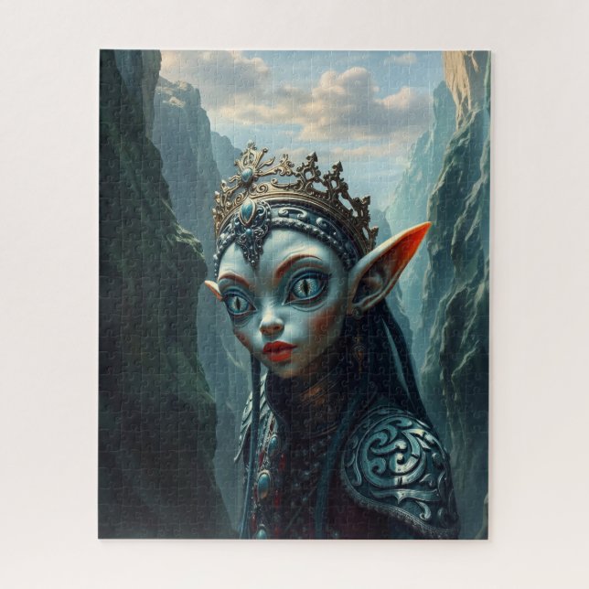 Xylariel Azure Souverän Dark Fantasy Elfen Puzzle (Vertikal)