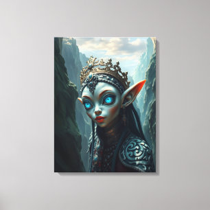Xylariel die Azurblaue Herrscherin Fantasy Leinwanddruck