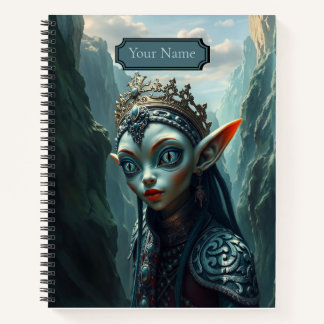 Xylariel Elven Goddess Blue Gothic Spiral Notebook Notizbuch