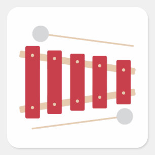 Xylofon Quadratischer Aufkleber