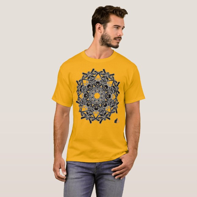 Xylografisches Okta-Glyphen-T-Shirt T-Shirt (Vorne ganz)