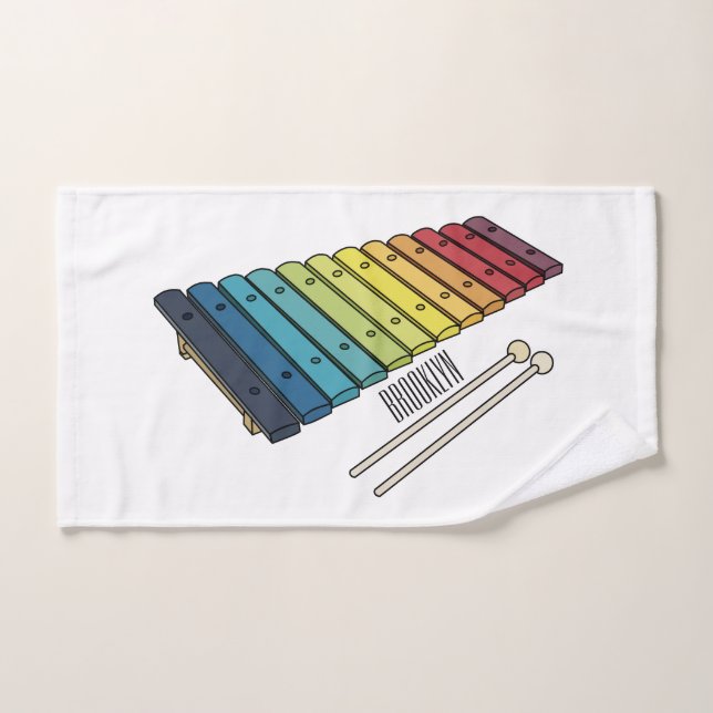 Xylophon-Cartoon-Abbildung Badhandtuch Set (Handtuch)