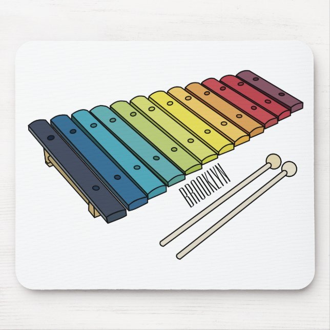 Xylophon-Cartoon-Abbildung Mousepad (Vorne)