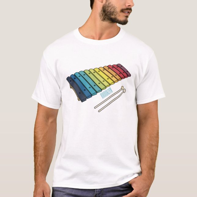 Xylophon-Cartoon-Abbildung T-Shirt (Vorderseite)