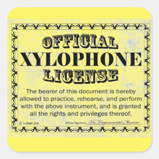 Xylophon License Square Aufkleber