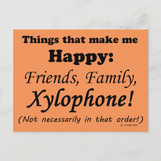 Xylophone macht mich glücklich postkarte