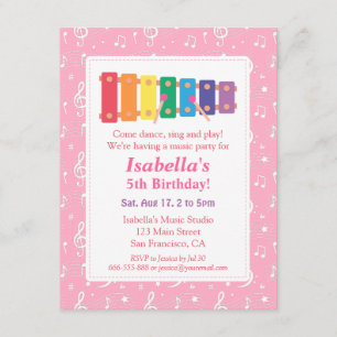 Xylophone Musik Geburtstagsparty Einladung