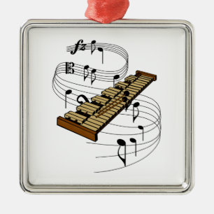 Xylophone Silbernes Ornament