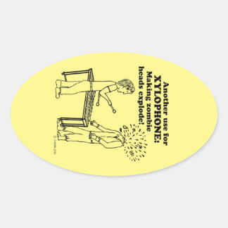 Xylophone Zombie Explode Oval Sticker