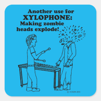 Xylophone Zombie Explode Square Sticker