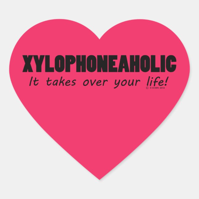 Xylophoneaholischer Heart Sticker (Vorderseite)