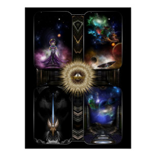 Xzendor7 Quadologie von Fraktal Fantasy Art Poster