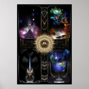 Xzendor7 Quadologie von Fraktal Fantasy Art Poster