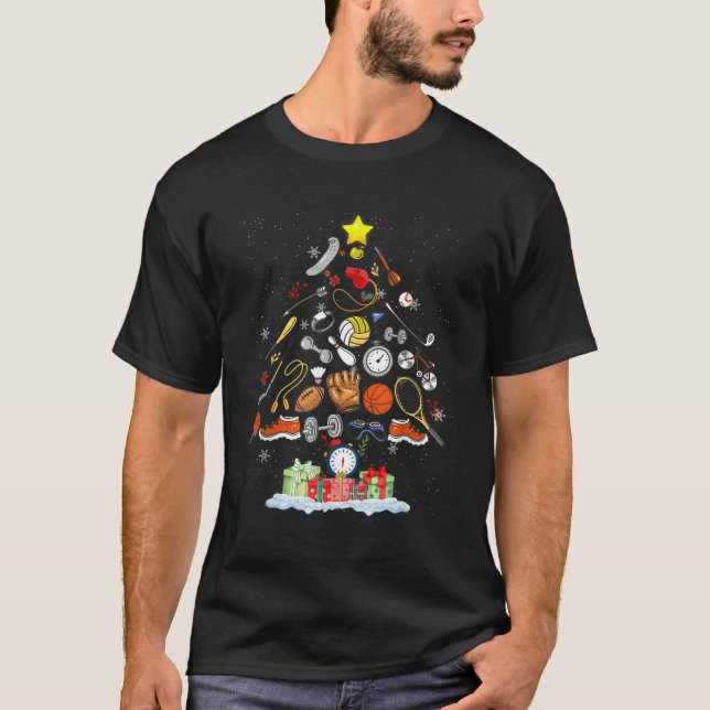 Y12n Physical Teacher Weihnachtsbaum Merry Xmas PE T-Shirt (Vorderseite)