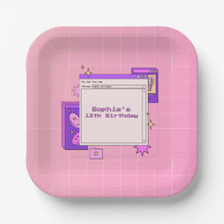 Y2K 2000s Retro Computer Interface Birthday Party Pappteller