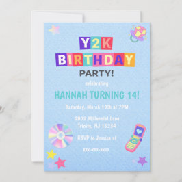 Y2K 2000's Trendy Birthday Party Invitation Einladung