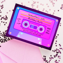 Y2k 90er Lila Vaporwave Cassette Birthday Party