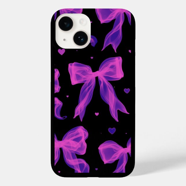 Y2K-Ästhetik Lila Schleifenband Schwarze iPhone-Hü Case-Mate iPhone Hülle (Rückseite)