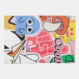 Y2K ästhetische Coole Sticker Geschirrtuch
