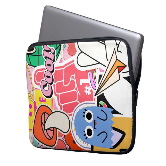 Y2K ästhetische Coole Sticker Laptopschutzhülle (Vorderseite Links)