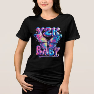 Y2K Baby Chrome Butterfly Tri-Blend-Shirt Tri-Blend Shirt