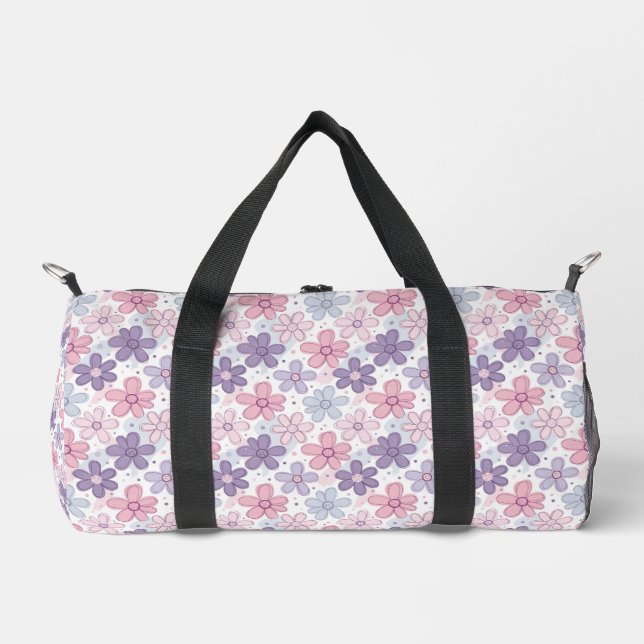 Y2K-Blumen-Nahtloses Muster Duffle Bag (Vorderseite)